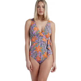 Bañador de 1 pieza preformado cruzado Jungle Mauve