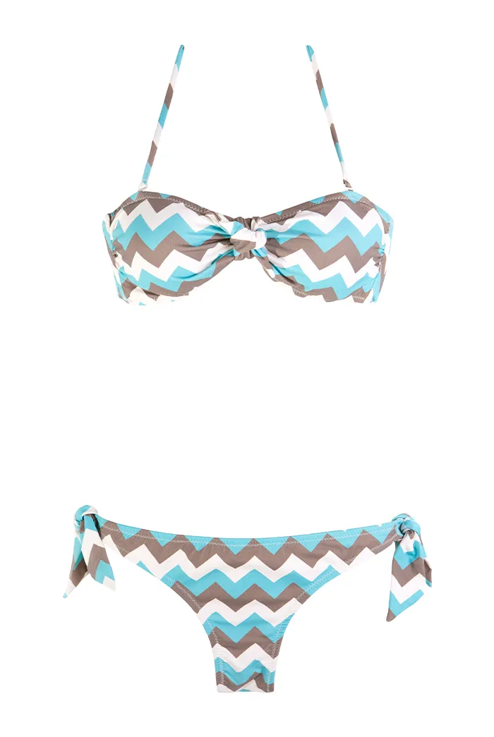Bikini Bandeau Microfibra Zigzag