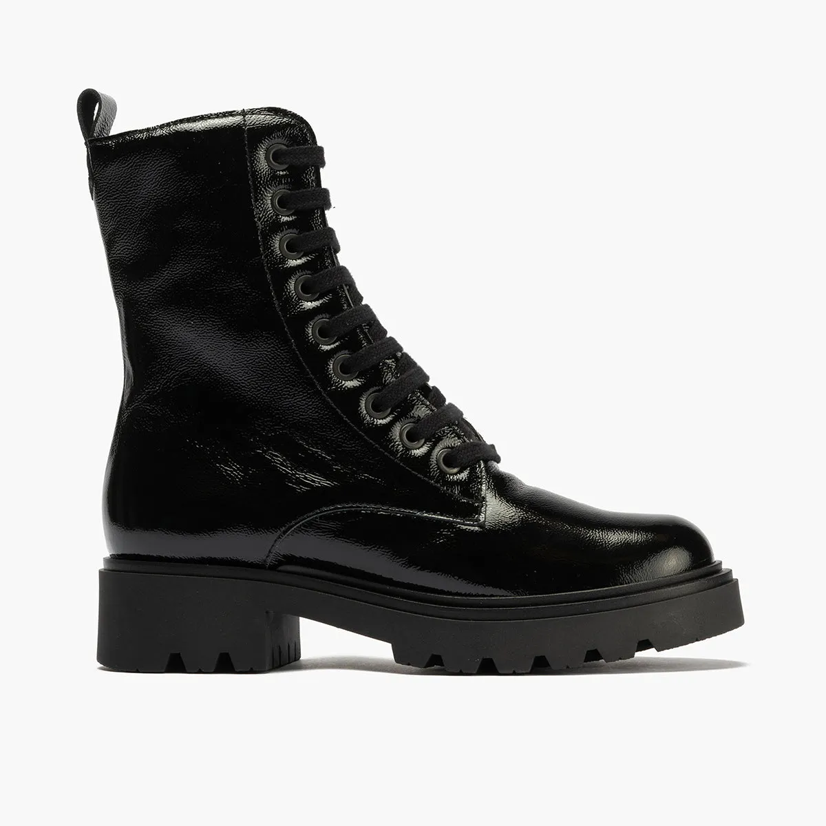 Bota Militar en Charol mujer color negro