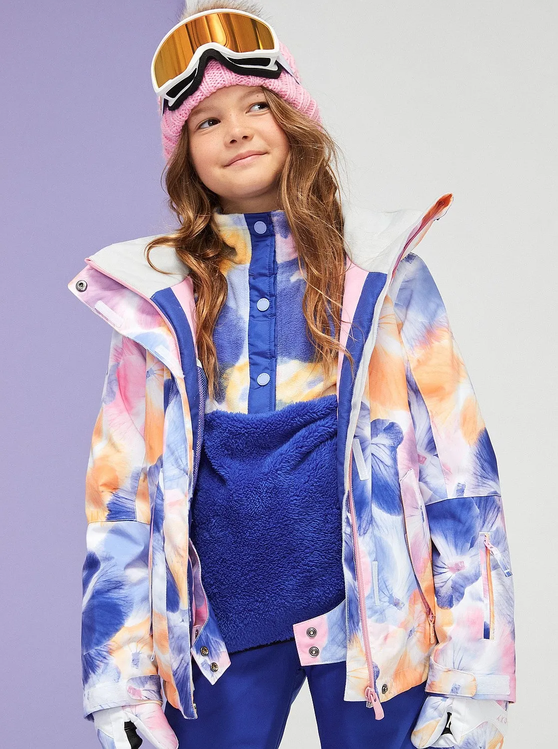 chaqueta Roxy Roxy Jetty - WBB1/Bright White Pansy Pansy Rg - girl´s