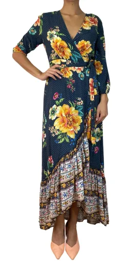 FARM RIO Vestido Wrap Midi