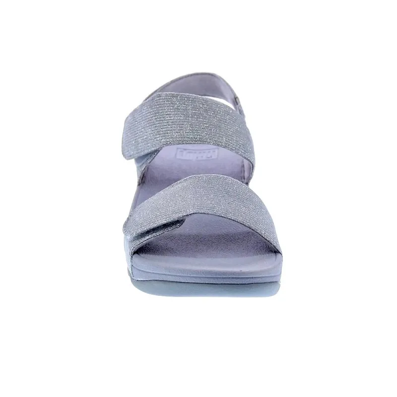 FitFlop Sandalias Mujer Lulu Adj Shimmer Plata