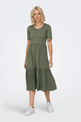 JDY Vestido midi manga corta