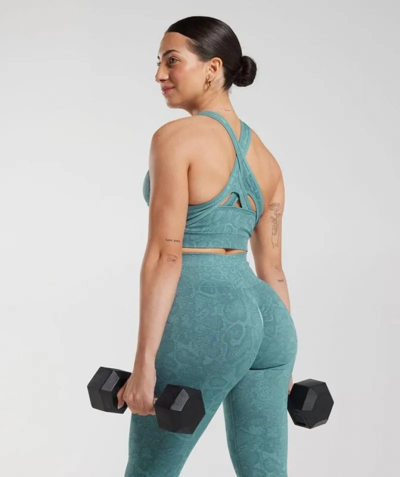 Leggins Gymshark Adapt Animal Seamless Leggings Azules | 154203-NBE