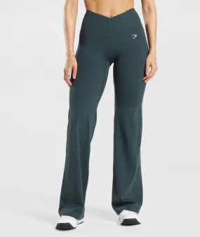 Leggins Gymshark Crossover Flared Leggings Darkest Teal | 231047-OWN