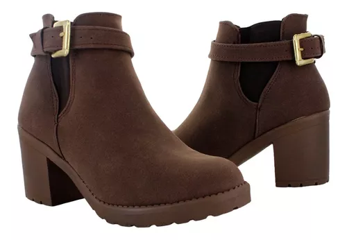 Lykos Botin Moda Casual Elegante Gamuza Cafe Mujer 74525