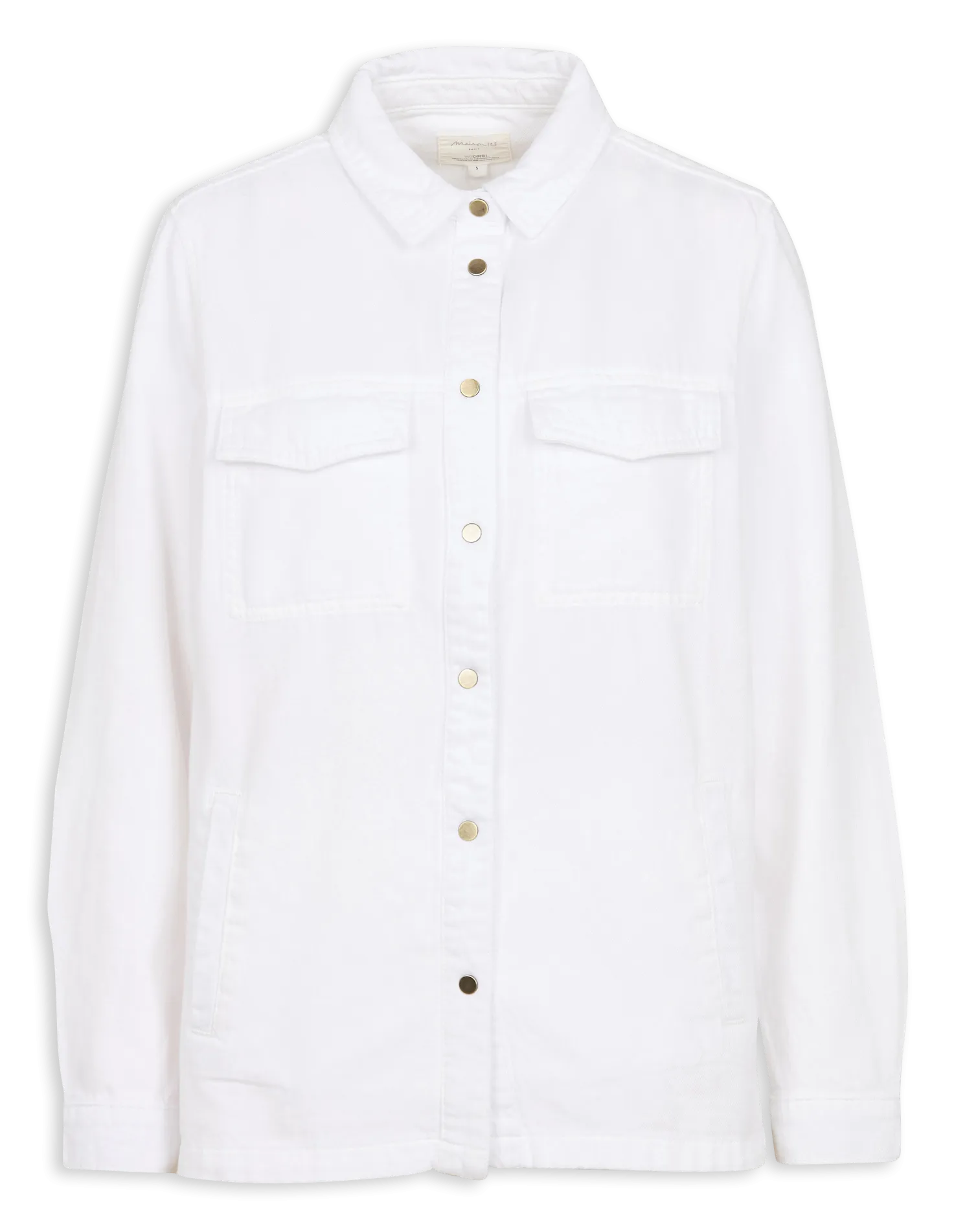 MAISON 123 NADINE - Sobrecamisa de algodón con cuello clásico en blanco