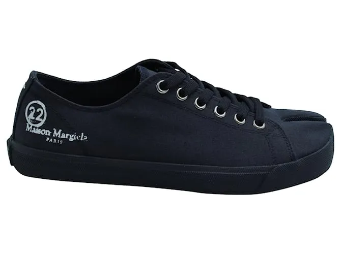 Maison Martin Margiela Zapatillas Maison Margiela Tabi de lona de algodón azul marino 