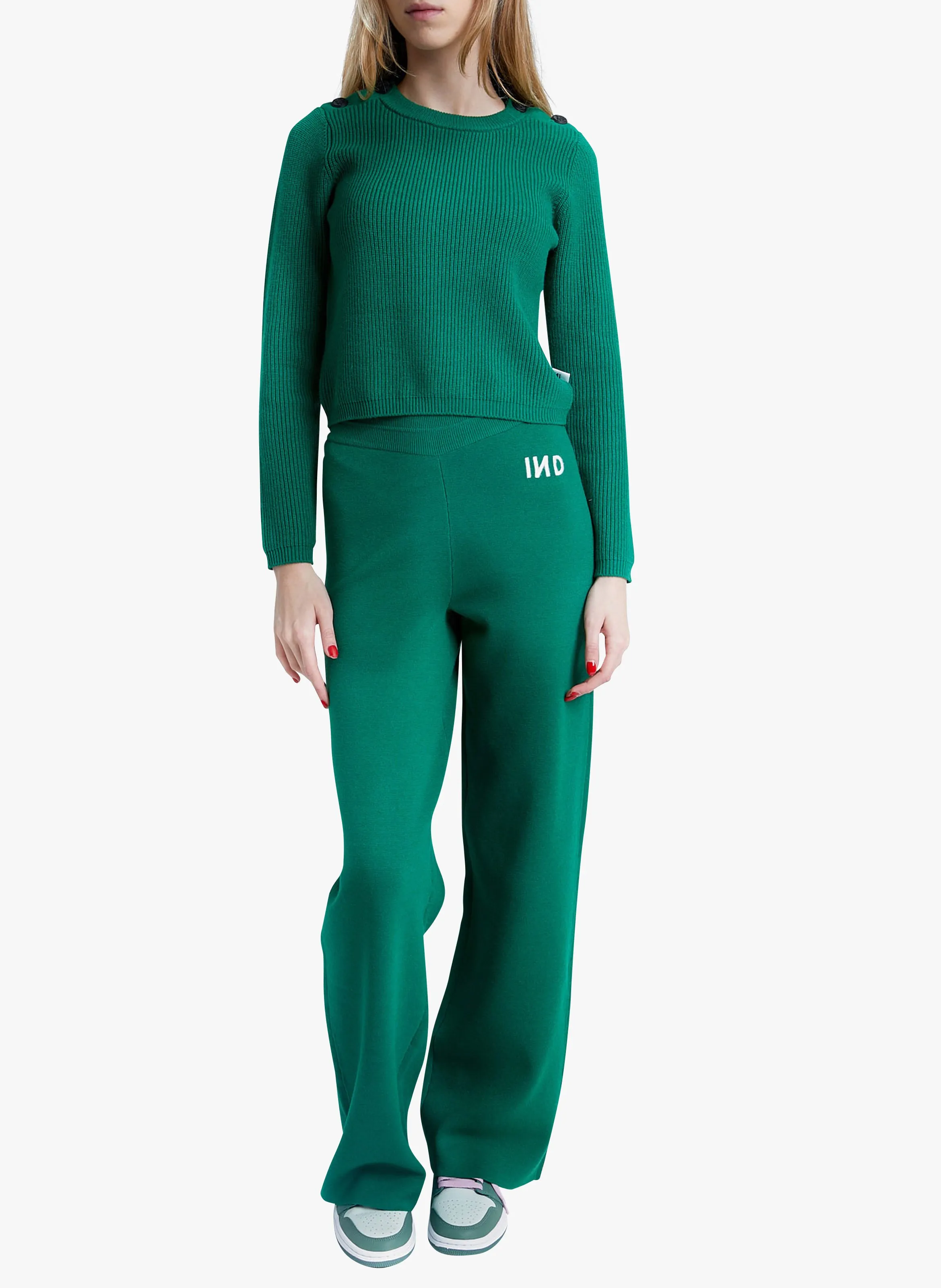 MANHATAN - Jersey de punto con cuello redondo en verde