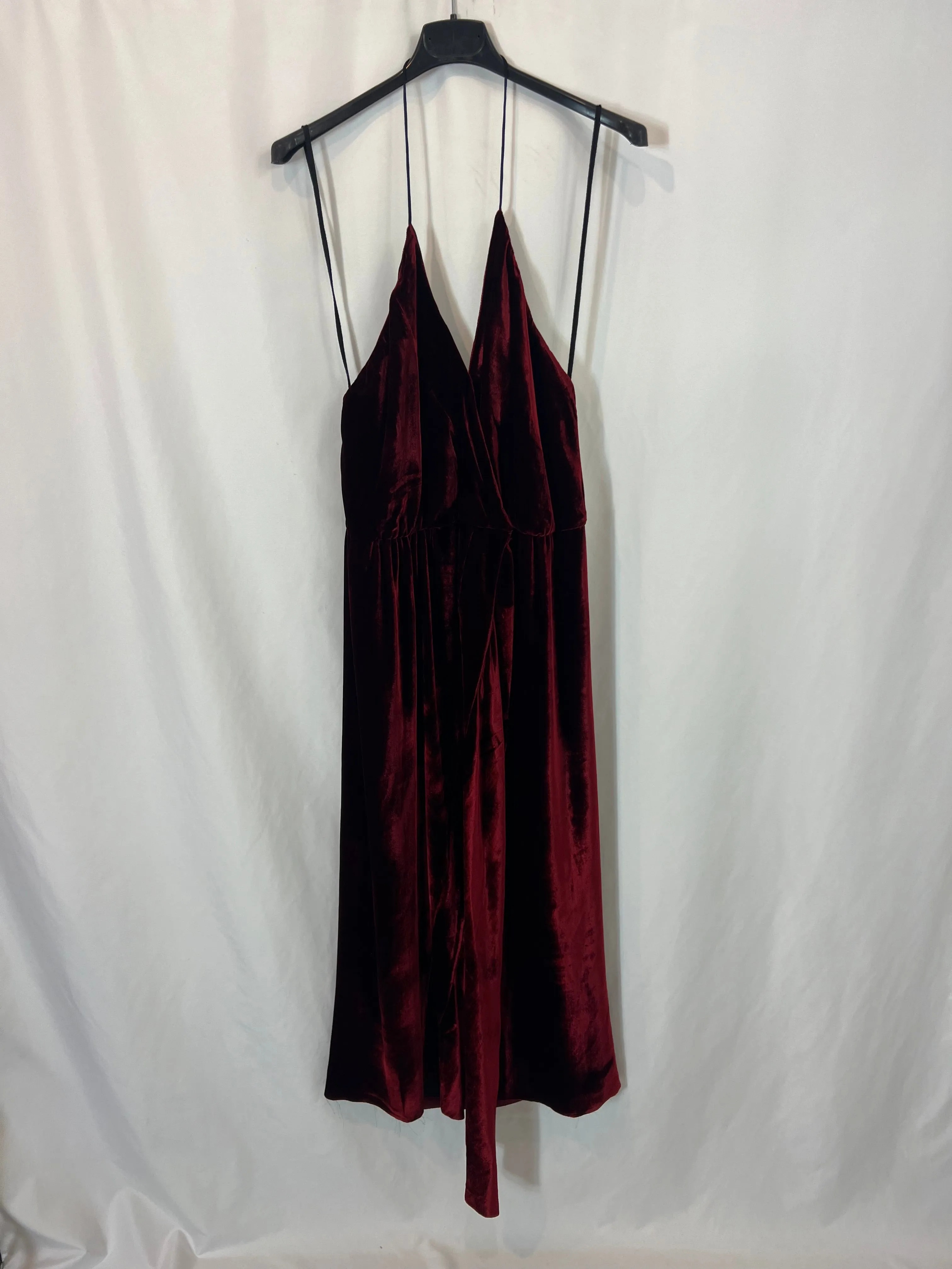 MASSCOB. Vestido midi terciopelo. T s