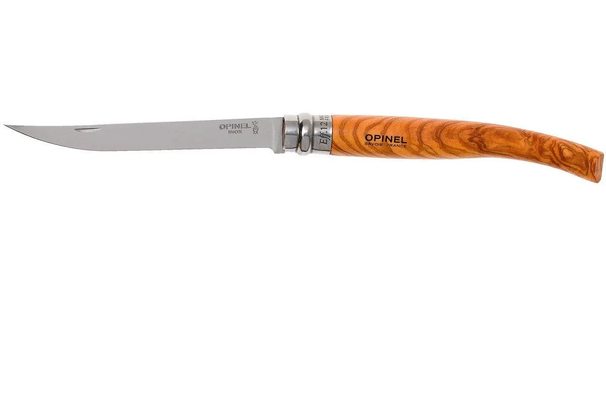 Opinel navaja No. 12 Slim Line, acero inoxidable, madera de olivo