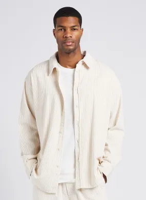 PADOW - Sobrecamisa de algodón con cuello clásico en beige