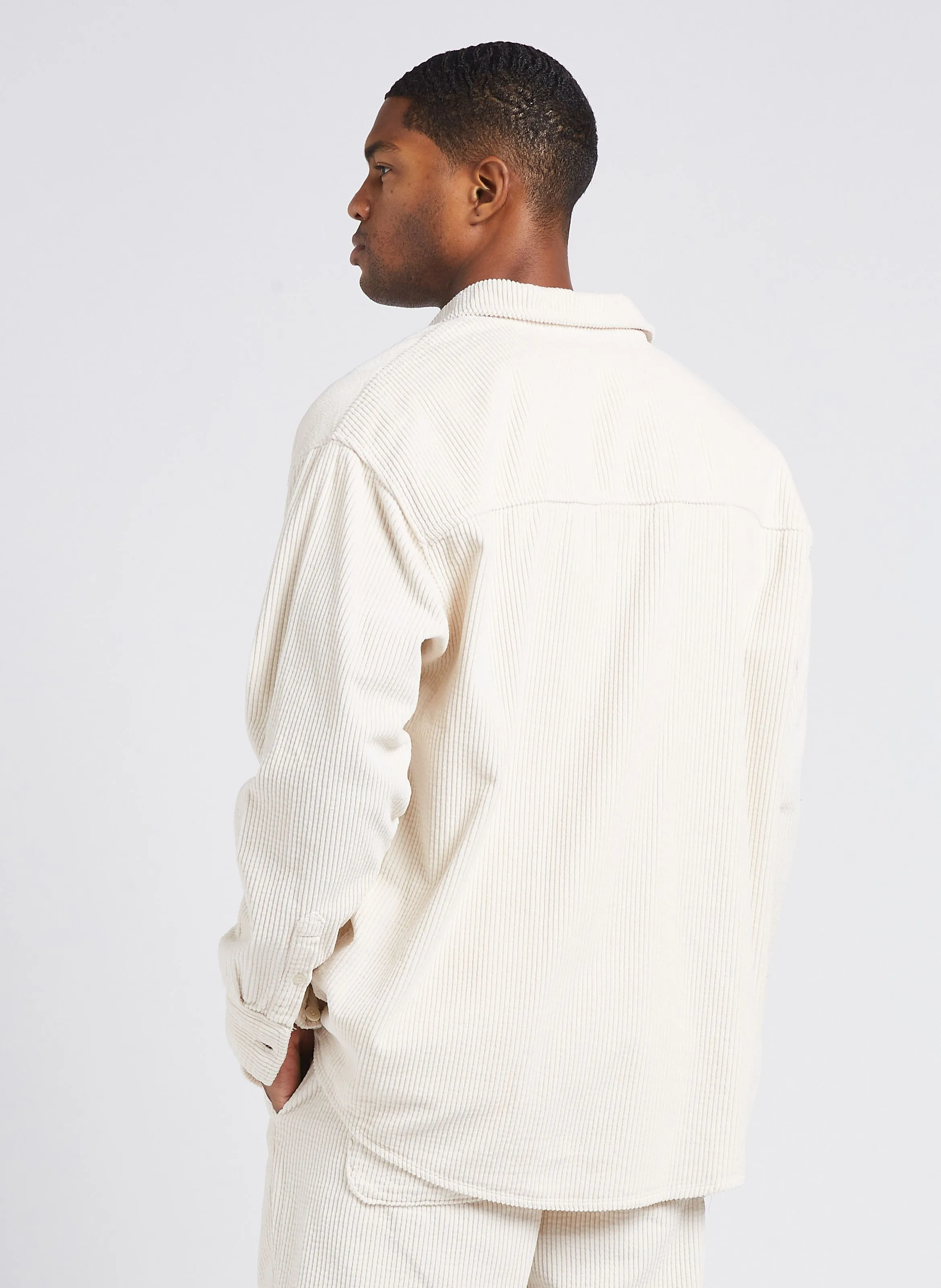 PADOW - Sobrecamisa de algodón con cuello clásico en beige