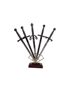 Set 5 abrecartas medievales históricos con soporte, acabado niquelado