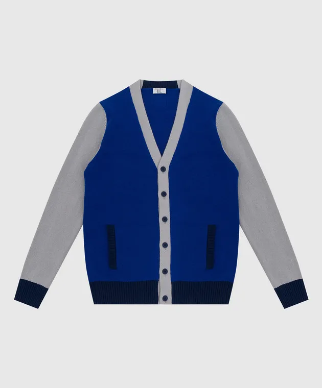 Stefano Ricci Baby blue cashmere cardigan