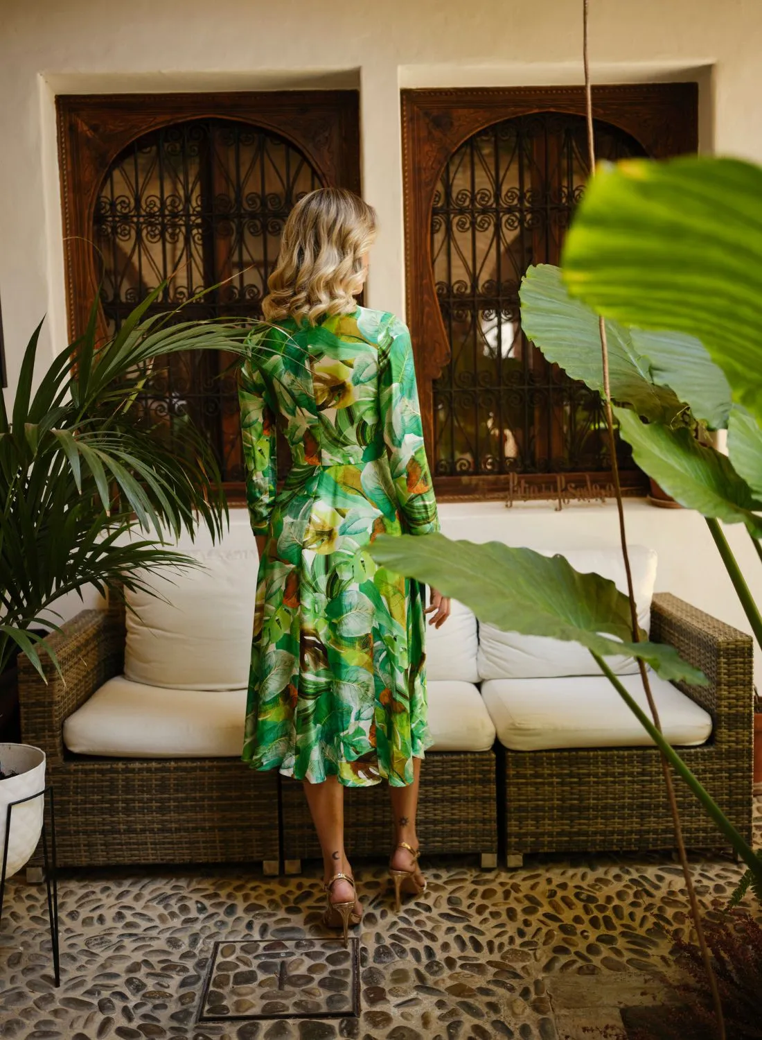 Vestido estampado vuelo