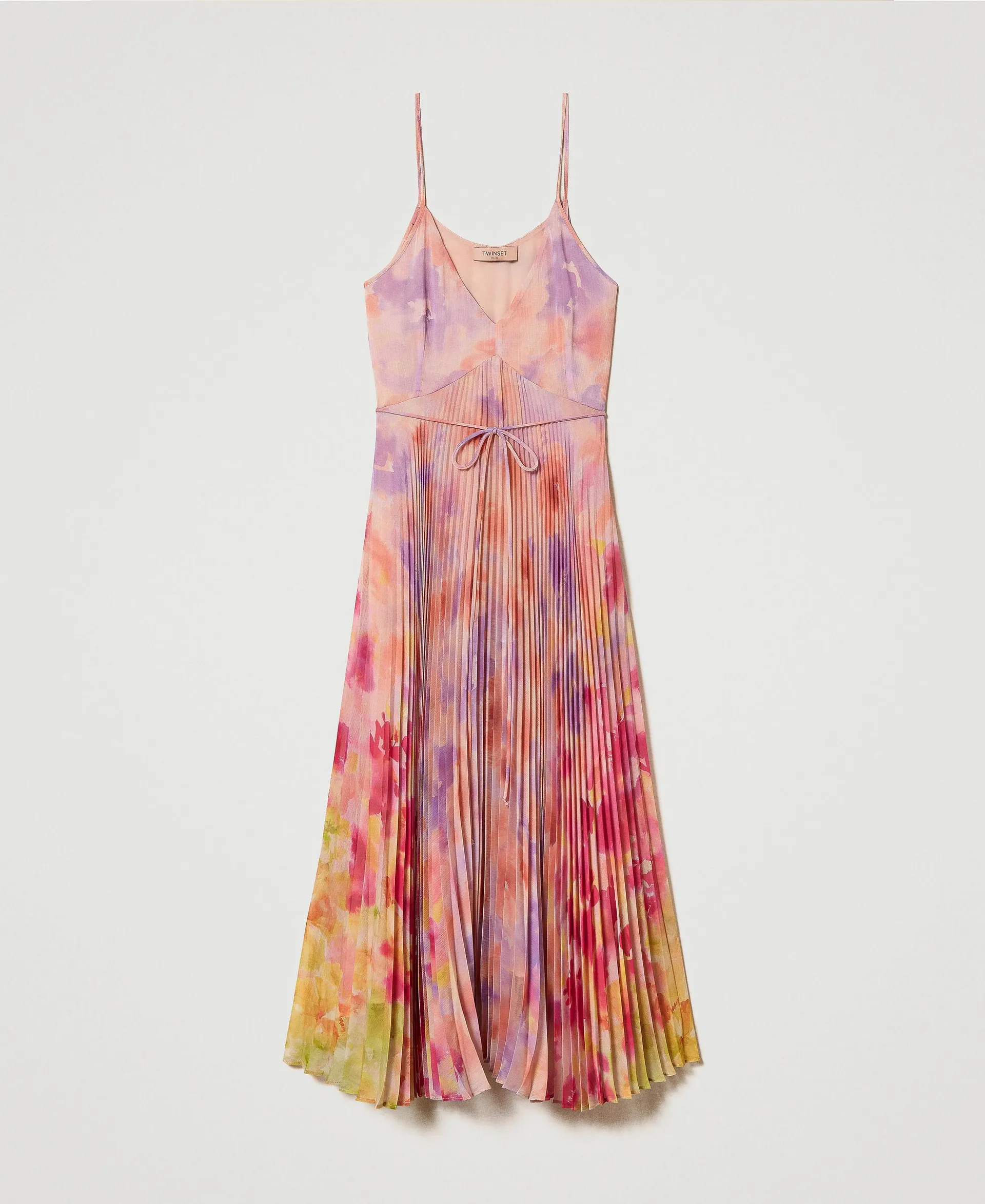 Vestido midi de crepé de flores